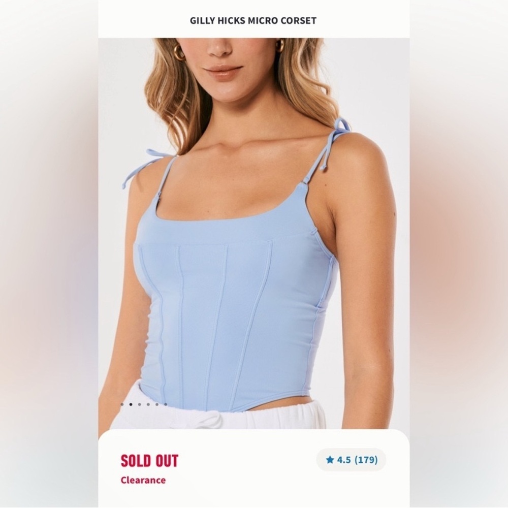 Gilly Hicks Blue Fitted Camisole Bustier